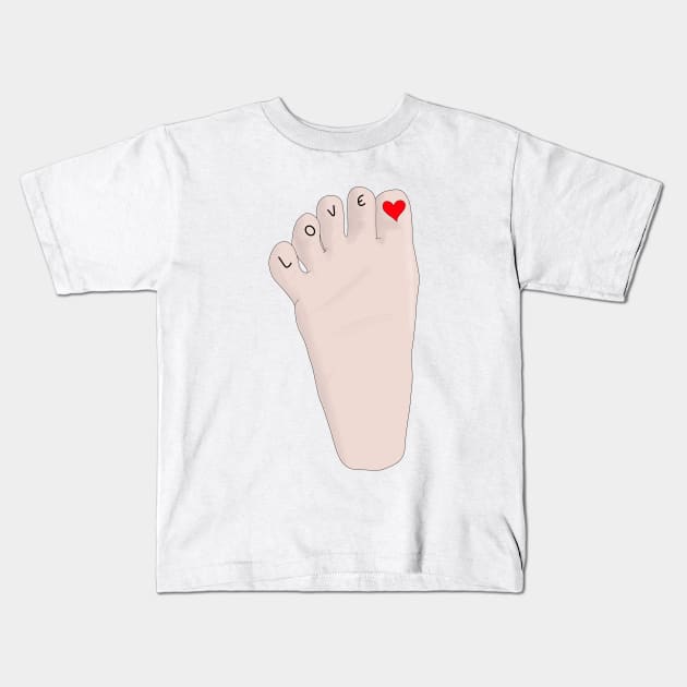 An adorable drawing of a baby's foot Kids T-Shirt by DiegoCarvalho